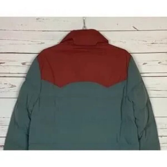Patagonia Women's XL Extra Large Bivy Burgundy Gray Blue Down Winter Jacket Coat - Picture 10 of 14